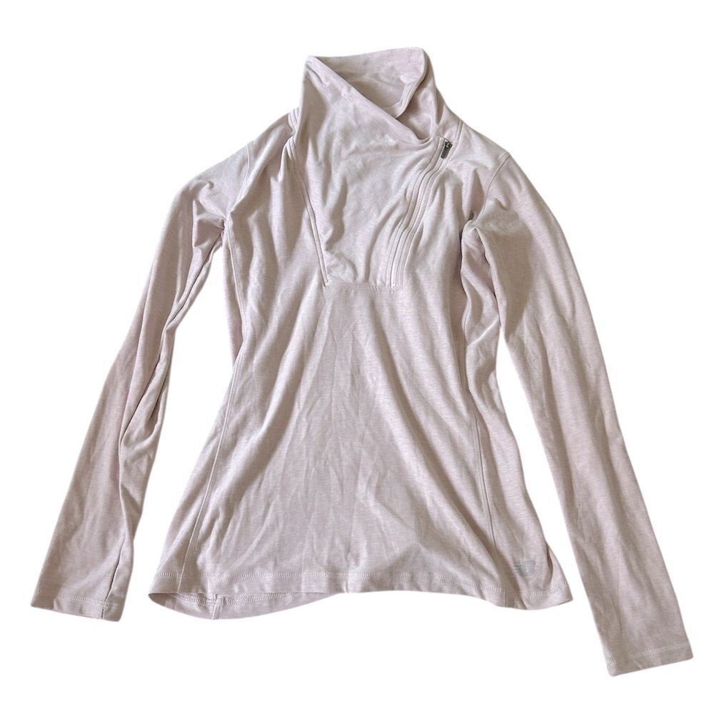 New Balance Light Pink Heather Zip Up Pullover